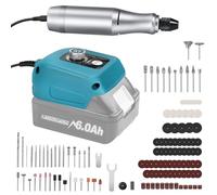 Station d'outils rotatifs sans fil pour Makita 18V (sans batterie) | Outil de meulage et de gravure, 18000 tr/min, vitesse variable, 124 accessoires, pour meulage, gravure, polissage