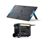 Kit Anker SOLIX F2600 Station électrique Professionnelle avec Panneau Solaire 100W, 2560 Wh, Générateur solaire 3*AC 2400W Noir