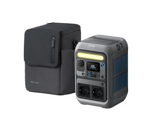 Station électrique portable Anker SOLIX C300 + housse de protection, batterie LiFePO4 288 Wh multiport, générateur solaire 300 W, camping, extérieur, voyages et urgences (panneau solaire en option)