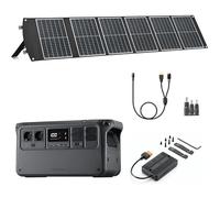 Station Électrique Portable DJI Power 1000, 1024 Wh avec 1 panneau solaire pliable de 100 W, 1 adaptateur femelle DC5521 vers Anderson 30A/XT60 femelle, 1 adaptateur CC 3 en 1, 1 MPPT