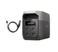 Station électrique portable EF ECOFLOW DELTA 3 Max 2048 Wh avec câble | Sortie X-Boost 2400 W, charge 0 à 80% en 51 min, générateur solaire pour alimentation de secours, camping, en extérieur