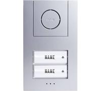 Station extérieure dInterphone filaire 2 foyers m-e modern-electronics 41005 argent, blanc