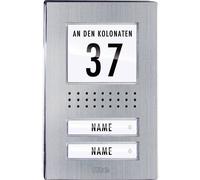 Station extérieure dInterphone filaire 2 foyers m-e modern-electronics ADV-120.1 EG acier inoxydable
