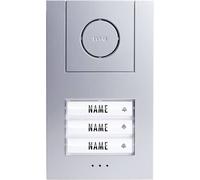 Station extérieure dInterphone filaire 3 foyers m-e modern-electronics 41006 argent, blanc