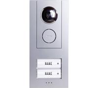 Station extérieure dInterphone vidéo filaire 2 foyers m-e modern-electronics 41008 argent