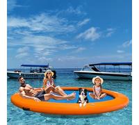 Station flottante gonflable, hamac à eau gonflable, diamètre 245 cm, île de natation, hamac à eau gonflable, plate-forme flottante, bouée pour piscine et lac