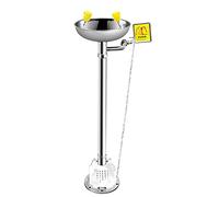 Station Lavage Yeux, Douche Oculaire d'urgence avec Grand Bol Lavage Oculaire, Monté sur Piédestal, Acier Inoxydable 304, pour Les Laboratoires Sauvetage D'usines Chimiques