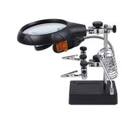 Station loupe alimentée par USB avec pince crocodile à LED pour souder, réparer, modéliser, verre éclairé par LED, cou réglable et hauteur stable, boîte à outils facile à utiliser