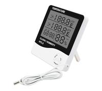 Station Météo, -2 Thermomètre et hygromètre d'intérieur et d'extérieur for la maison, afficha numérique de la température et de l'humidité, horlo, stat météo, sonde(HTC-2)