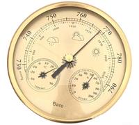 Station Météo 3 en 1 130 MM Thermomètre Hygromètre Baromètre Température Intérieure Humidité Moniteur de Pression Air Aluminium