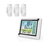 Station Météo À Écran Tactile Sans Fil, Capteur De Prévision Extérieur, Rétro-éclairage, Hygromètre Température, Moniteur D'humidité Intérieure Et Extérieure Précis Rapide Surveillance Temps Réel(B)