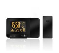 Station météo à projection contrôlée par radio, écran LCD coloré, prévisions météorologiques USB, capteur de température extérieure sans fil