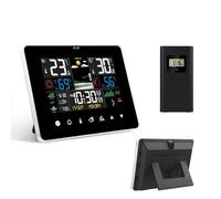 Station météo avec capteur extérieur intérieur et extérieur - Commande tactile sans fil - Station météo avec lumière - Réveil numérique - Pression atmosphérique - Baromètre - Humidité - Tendance de la