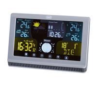 Trevi ME 3P70 RC Station météo avec capteur extérieur et commande tactile, indications thermomètre, Humidité et Phase Lunaire, réveil programmable avec fonction Snooze, calendrier multilingue