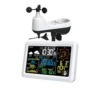 Station météo avec écran couleur LCD VA de 7,5 pouces et capteur extérieur 5 en 1 - Surveillance sans fil de la vitesse du vent, direction du vent, température des précipitations,