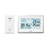Hama Wetterstation \ Bahamas\ , mit Außensensor, Funk, Wecker, Raumklima, Weiß 00222228 Station météo radiopilotée