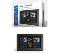 Station météo barométrique - NOIR - Radio-pilotée - Sonde extérieure sans fil - Thermomètre - Hygromètre