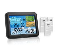 Station Météo Connectée Avec 3 Capteur Extérieur,Avec App Tuya Et Smartlife,Écran Lcd Coloré,Alarme, Réveil,Prévision Météo,Station Météo Sans Fil Pour Interieur&Exterieur