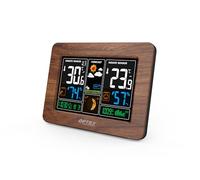 Station météo couleur radio contrôlée avec face avant inter-changeable, sonde extérieure, rétroéclairage, alarme avec snooze