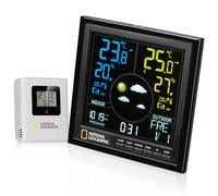Bresser National Geographic Station météo 9070600 VA couleur sans fil avec capteur extérieur Noir