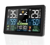 Station Météo - DCF - Écran LCD Coloré - Capteur Extérieur - Alarme Réveil - Multi-fonctions