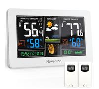 Station meteo de Newentor Thermometre exterieur interieur sans fil Thermometre meteo numerique avec une horloge atomique Barometrique Prevision d