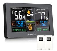 Station meteo de Newentor Thermometre exterieur interieur sans fil Thermometre meteo numerique avec une horloge atomique Barometrique Prevision d