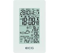 Station météo ECG MS 100 avec capteur sans fil jusqu'à 30 mètres, thermomètre, hygromètre, prévisions météo pour les prochaines 24 heures en 4 modes, heure, réveil