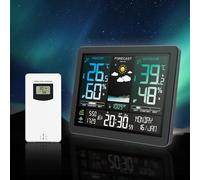 Station météo électronique professionnelle multifonction HPZIHUIT : écran couleur intelligent, horloge, température, humidité, pression barométrique, phases de la lune, prévisions