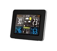Station météo élégante avec réveil LCD et thermomètre extérieur sans fil - Température et humidité intérieures/extérieures