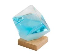 Station météo en verre tempête | Grand verre tempête cube | Météo élégante, décoration de bureau pratique pour la maison, le bureau, cadeau d'anniversaire