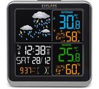 Explore Scientific WSH4008 ccM3000 Station météo radio-contrôlée, baromètre avec prévisions du temps, capteur pour température intérieure, noir