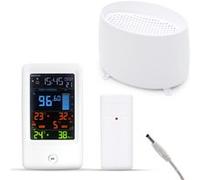 FISHTEC Station Météo avec Pluviomètre Sans Fil - Écran LCD Couleur et Alerte Orage, Suivi Complet des Précipitations