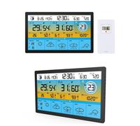 STATION METEO GRAND ECRAN PRO COULEUR WIFI HEURE/ANEMOMETRE/PLUVIOMETRE EXTERIEURE compatible Application TUYA