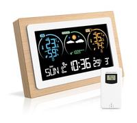 Station Meteo Interieur Exterieur Sans Fil, Station Météo Sans Fil, Station Meteo Sans Fil avec Capteur Etérieur, Thermomètre Hygromètre Numérique Intérieur et Extérieur