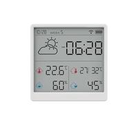 Station météo intérieure extérieure Capteur électronique de température et d'humidité, wi-fi, intelligent, électrique, hygromètre numérique, thermomètre, horloges, Station météo, Mini avec calendrier(