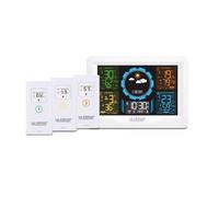 La Crosse Technology Station météo WS6304WHI – 3 capteurs, affichage LCD, alarme snooze – Blanc G