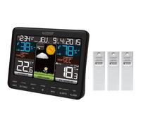 - WS6825 Station météo colorée avec 3 capteurs extérieurs - Noir