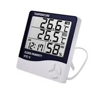 Station Météo LCD Electronic Digital Temperature Humidity Meter Thermometer Hygrometer Indoor Outdoor Weather Station Clock(HTC-2)
