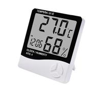 Station Météo, LCD Electronic Digital Temperature Humidity Meter Thermometer Hygrometer Indoor Outdoor Weather Station Clock(HTC-1)