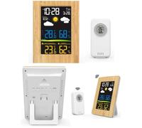 Station météo - LIVOO - Bois Clair - Affichage digital - Hygromètre - Réveil double alarme