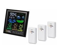 National Geographic 9070700 Station Météo Couleur Sans Fil Avec Capteur Extérieur VA Avec 4 Zones De Mesures Pour Intérieur Ou Extérieur, Noir,