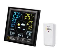 Bresser National Geographic Station météo 9070600 VA couleur sans fil avec capteur extérieur Noir