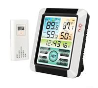 Station météo numérique sans fil avec grand écran LCD pour intérieur et extérieur Surveillance de l'humidité avec alarme et fonction mémoire