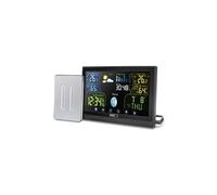 Station météo radio emos avec écran couleur tactile, comprenant un capteur extérieur, une horloge radio avec signal de réception rf