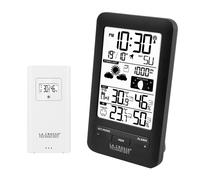 Station météo radio-pilotée noire compacte
