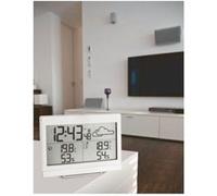 TFA Dostmann Station météo numérique CASA, 35.1135.02, capteur san fil, prévisions météo, température extérieure et intérieure, humidité, avec horloge radio-pilotée, blanc