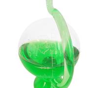 Station météo Rond en Verre à Poser sur Un Instrument Mesure baromètre de Goethe rempli avec l'eau Verte destil, Dimensions: env. 11,5 x 20 cm Oberstdorfer glashütte