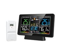 Station météo sans fil 19,8 x 13,6 x 4 cm Écran haute définition Météo en direct Date et heure Connexion WiFi Rétroéclairage auto