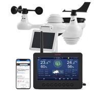 Station Météo Sans fil 7 en 1-VEVOR-Capteur Extérieur Alimenté par l'énergie Solaire-Surveillance Température, Humidité, Vitesse